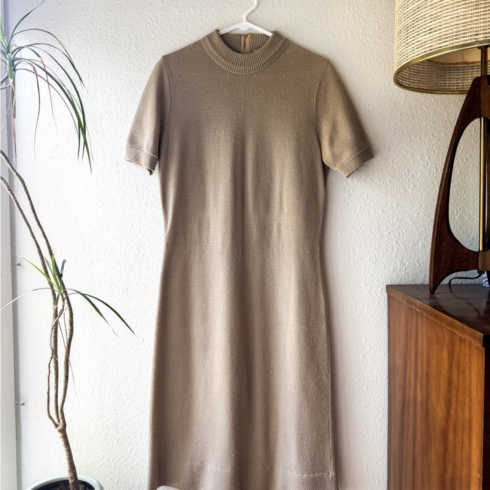 Beautiful Neusteters 1970s Tan Knit Dress